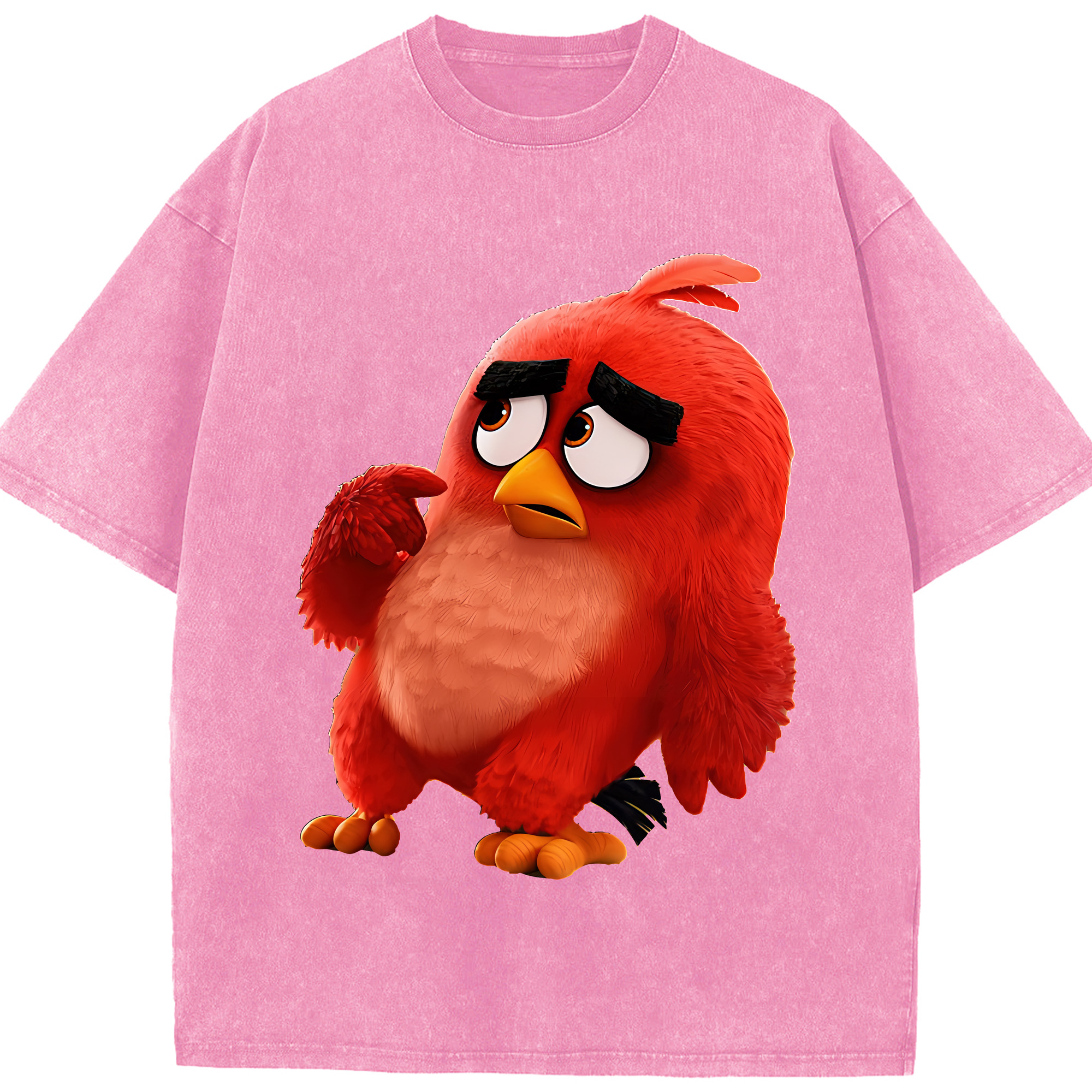 （画像用） Angry Birds アングリーバード 綿100% ヴィンテージ風 半袖Tシャツ（フロントプリント）